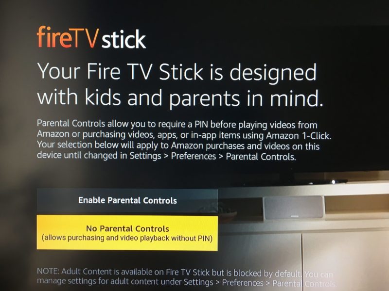 Fire TV Stickの閲覧制限画面