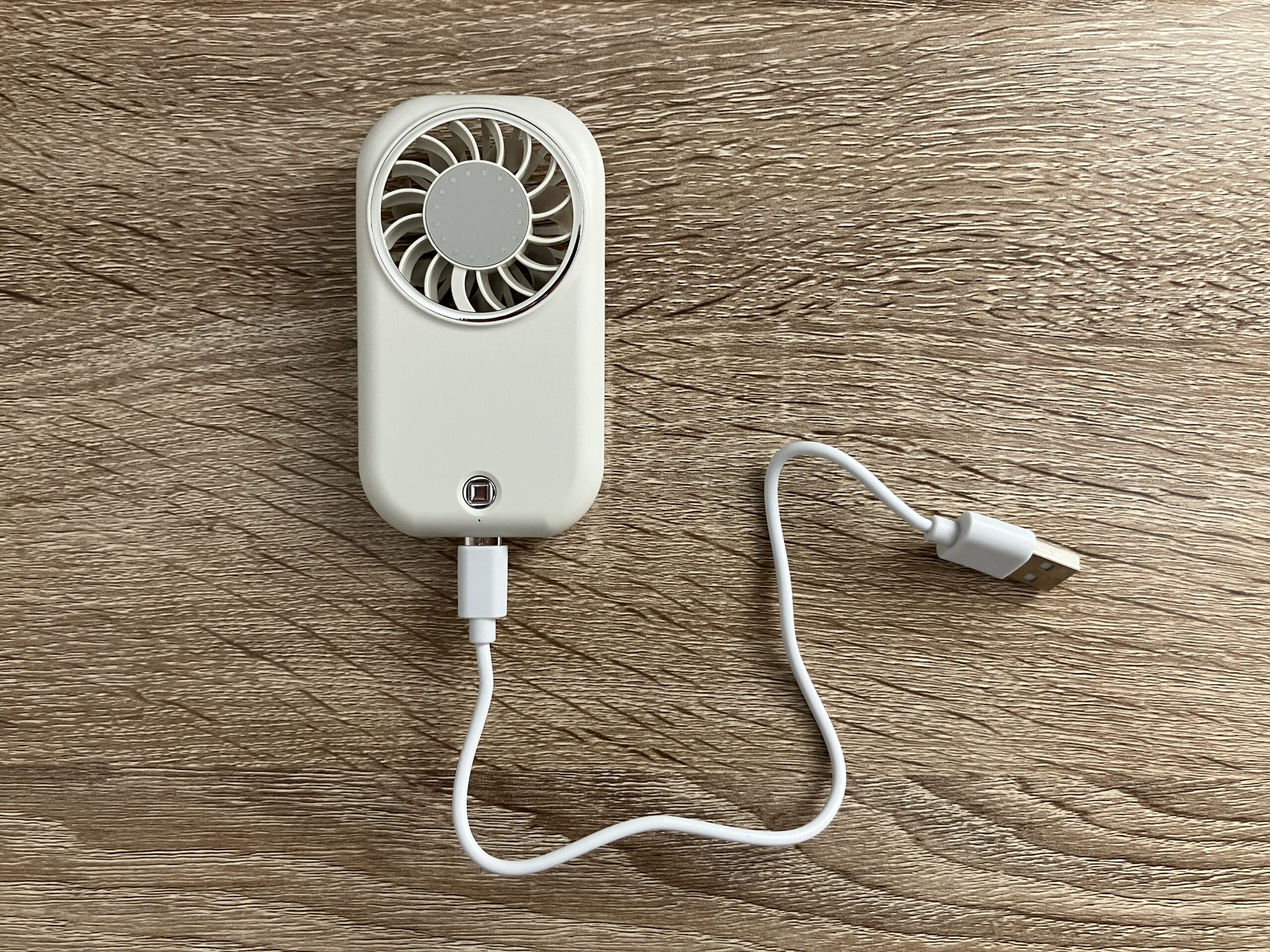 Lafutureポケファンの充電口にType-Cケーブルを接続している様子